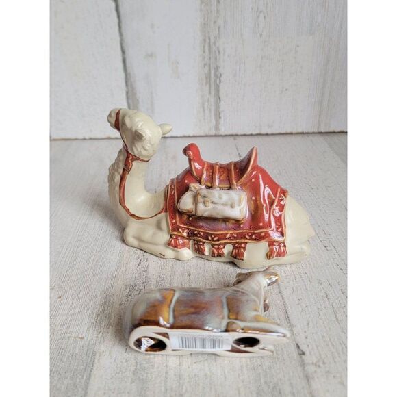 Nativity scene barn animals camel cow set Xmas figure - Picture 7 of 8